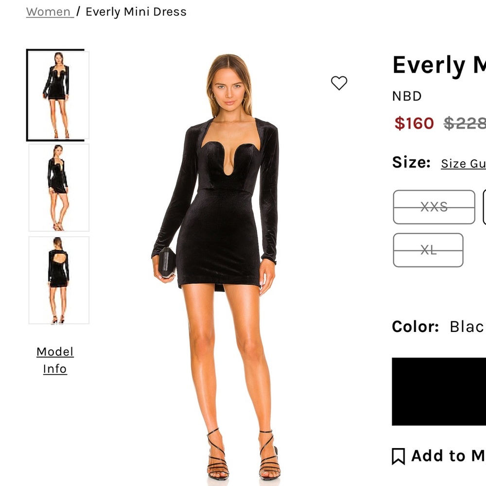 NBD Everly Velvet Mini Dress Revolve